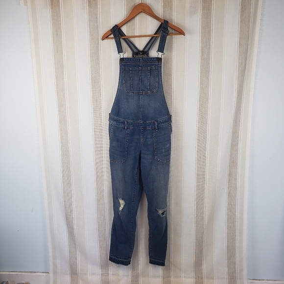 Indigo Blue Maternity Denim Jean Overalls Blue‎ Size Small - Picture 1 of 7